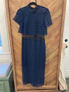 Slate & Willow Navy Lace Cutout Dress NWT